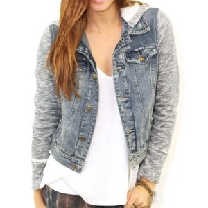 Free people denim knit jacket